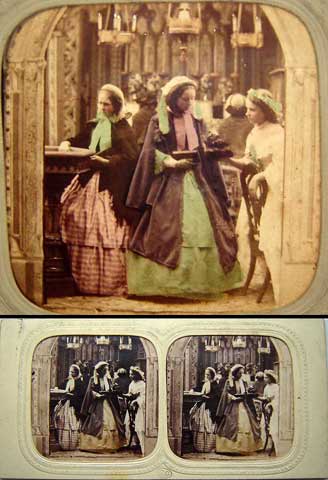 One of the very first photographic images of women in a church setting.